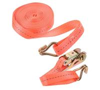 HAMPPLIES Heavy Duty Ratchet Tie Down Strap Polyester Cargo Securing Lashing Strap with Dual Hooks for Trucks and Trailers Quick Fastening and Load Fixing