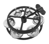 HAMPPLIES Hi Hat Tambourine with Mounting Bracket Single Row Double Bell Drum Set Accessory for Drummers Lightweight Suspension Rattle for Stage and Holiday Party Performances