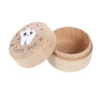 HAMPPLIES Keepsake Capacity Design Carved Preserving for Intricate Wooden Tooth Box Teeth Storage with Large Childhood Memories and Organising Multiple Boys Girls
