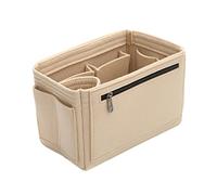 HAMPPLIES Large Capacity Multi Functional Felt Cosmetic Organizer Bag for Women Makeup Storage Pouch with Compact Lightweight Design Travel Toiletry and Stationery Holder