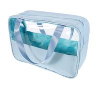 HAMPPLIES Large Capacity Patchwork Makeup Bag with Handle Portable Travel Toiletry Organizer Pouch for Women Multipurpose Cosmetic Storage for School and Travel