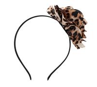HAMPPLIES Leopard Print Headband with Large Floral Accent for Women and Sweet Fashion Hair Accessory Comfortable Thin Band for Parties Everyday Wear and Travel