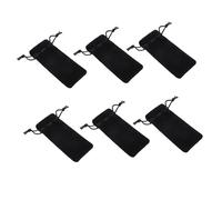 HAMPPLIES Lipstick Makeup Bag Set 6pcs 6x14cm Black Velvet Drawstring Pouch Dustproof Perfume Bag for Women Outdoor Cosmetics Storage Organizer