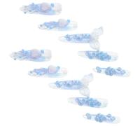 HAMPPLIES Little Mermaid Nail Stickers Ocean Style Jelly Embossed Fish Pattern Long Fake Nails Tips for Summer Reusable