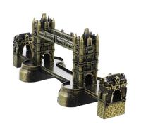HAMPPLIES London Tower Bridge Sculpture Alloy Model Vintage Building Decor for Home Office Retro Distressed Finish Sturdy Attractive Souvenir