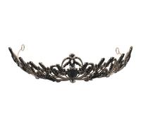 HAMPPLIES Luxury Crown for Women Baroque Vintage Wedding Tiaras Crystal Headband Black Medieval Headdress for Halloween Birthday