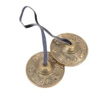 HAMPPLIES Meditation Cymbal Bell Brass Yoga Cymbals Handcrafted with Storage Bag for Mindfulness Practice Lightweight Instrument for Beginners and Experienced Users