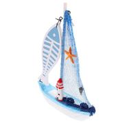 HAMPPLIES Mediterranean Wooden Sailing Ship Model Craft Realistic Sailboat Ornament for Home Office Bedroom Decor Handcrafted Nautical Boat Figurine for Living and Coastal Style Spaces