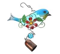 HAMPPLIES Metal Wind Chime Pendant Outdoor Hanging Decoration Lightweight Bird Shaped Bell for Garden Patio Porch Weather-resistant Wind Bell Ornament