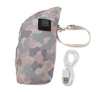 HAMPPLIES Milk Bottle Thermal Bag 3 Temperature Modes with USB Charging Warmer Pouch, and Insulated Pu Material Handy Strap Design for Baby Feeding Bottles Suitable for Car