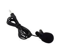 HAMPPLIES Mini Lavalier Clip-on Microphone 3.5mm Mic Portable Black Plastic 1.5m Cable for Lectures Teaching Meetings