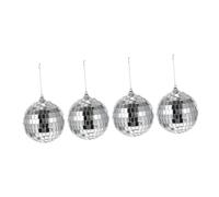 HAMPPLIES Mirror Ball Disco Hanging Ornaments 4Pcs Glass Reflective Balls for Wedding and Night Club Party Decorations