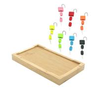 HAMPPLIES Montessori Matching Lock and Key with Bamboo Tray Educational Game for Fine Motor Skills Color Recognition Cognitive Development Safe and Easy to Use for Boys
