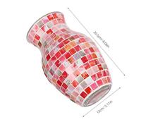 HAMPPLIES Mosaic Glass Flower Vase Decorative Holder with Artistic Pattern for Wedding Bouquet Modern Stylish Home Decor