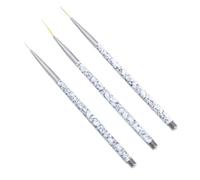 HAMPPLIES Nail Art Brush Set in 11/15/20mm 3pcs for Fine Nail Art Work with High Accuracy Plastic Handle Liner Pens for Professional and Personal Use