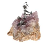 HAMPPLIES Natural Amethyst Cluster Miner Figure Decor Creative Delicate Design Home Decor Ornament for Living Room and Desk Display