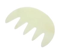 HAMPPLIES Natural Jade Massage Comb Large Five-Tooth Scalp Massager for Headache Relief and Hair Health Portable Handheld Gua Sha Tool for Gentle Stimulation and Relaxation