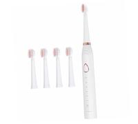 HAMPPLIES One Electric Toothbrush and Facial Cleansing Brush Rechargeable USB Sonic Toothbrush with Gentle Cleaning Modes for Adults and Protective Gum Care White