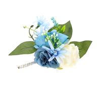 HAMPPLIES Party Corsage Flower Brooch for Weddings Prom and Festivals Elegant Floral Decor for Brides and Grooms Rustic and Country Themes Soft Blue Design