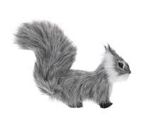 HAMPPLIES Plush Grey Squirrel Ornament Small Furry Simulation Squirrel Decoration for Christmas Tree and Home Vivid Animal Figurine for Desk Window Door Handle and Festive Micro-landscape