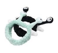HAMPPLIES Plush Snail Headbands 2pcs Makeup Headbands for Washing Face Skincare Hair Bands Women Soft Decorative Black and Green