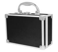 HAMPPLIES Portable Aluminum Alloy Makeup Travel Case Lightweight Cosmetic Organizer with Handle Multipurpose Instrument Storage Briefcase for Hairstylists and Makeup Artists Small Black Tool