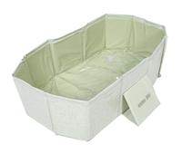 HAMPPLIES Portable Foldable Bath Tub with Sitting Reclining for Newborns to Years Collapsible Bathtub with Drain Plug Travel-Friendly Indoor Water Play and Bathing
