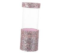 HAMPPLIES Portable Glitter Makeup Brush Organizer with Two Acrylic Cups, Elegant Pu Material, Brush Storage Holder on The Go Makeup
