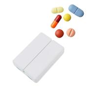 HAMPPLIES Portable Mini Pill Case Foldable Storage Organizer for Home Travel Lightweight Material Sealed Design for Clean Dry Storage for Medication Vitamins White No Printing