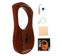 HAMPPLIES Portable String Lyre Harp Ancient Style Body String Instrument with Rounded Edges and Extra Picks for Beginners and Music Lovers