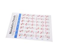 HAMPPLIES Practical Mandolin Chord Chart Laminated Fretboard Diagram with Fingering Guide for Beginners Portable Mandolin Accessory Teaching Poster for Music Practice