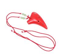 HAMPPLIES Practical Mini Ocarina with Precise Tone Holes Ergonomic Handmade Wind Instrument for Beginners Red Classical Musical Instrument for Easy Melodious Play and Gift