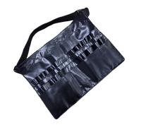 HAMPPLIES Professional Makeup Waist Bag for Makeup Brushes with Pu Leather Material and Black Colour Sturdy Storage Organizer Protecting Brushes from Damage and On-the-go Use