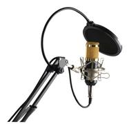 HAMPPLIES Professional Recording Condenser Microphone Shock Mount Phone Stand Noise Filter
