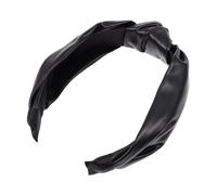 HAMPPLIES PU Leather Wide Knotted Headband Non Slip Hair Band for Women Durable Broadside Hair Decor for Party Cosplay and Daily Wear Comfortable Smooth Material Headdress