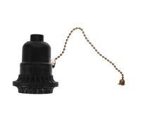 HAMPPLIES Pull Chain Lampholder Replacement Socket for Household Lighting Durable and Easy to Install Lamp Base with Switch for LED Bulbs Black Dual Ring Design for DIY Home Decor