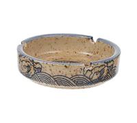 HAMPPLIES Retro Ceramic Art Ashtray Japanese Underglaze Vintage Style Table Ashtray Decor Compact Home Ash Container with Smooth Surface Easy to Clean