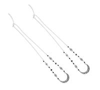 HAMPPLIES Retro Moon Patterned Head Chain 2pcs with Hollow-out Natural Stone Crystal Beads Vintage Hair Accessories for Women’s Festival and Halloween Hair Jewelry