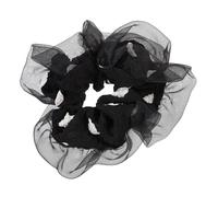 HAMPPLIES Retro Organza Hair Tie Polka Dot Color Block Puff Fabric Scrunchie Large Hair Band for Women Girls