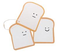 HAMPPLIES Reusable Dish Sponge Set with Toast Print, Wood Pulp Cotton Material, Multi-Function Small Scrub Sponges for Kitchen Cleaning and Dishwashing, 3 Pieces Including Round Eye Toast, X