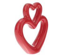HAMPPLIES Romantic Ceramic Heart Statue with Unique Appearance Lightweight and Portable Design for Wedding Heart Decoration Red Vases and Ornaments