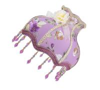 HAMPPLIES Romantic Floral Cloth Lamp Shade for Desk and Floor Lamps Soft Comfortable Fabric Cover with Elegant Purple Lilac Pattern Versatile Replacement Light Accessory for Indoor Ambiance