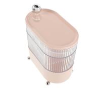 HAMPPLIES Rotating Makeup Organizer Plastic Storage Box with Multiple Compartments for Lipsticks Hair Bow and Jewelry Smooth Rotation for Effortless Access and Tidy Vanity Dust Resistant