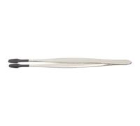 HAMPPLIES Rubber Coated Long Tweezers Soft Flat Tip Craft Tweezers for Jewelry Making Stamp Coin Collecting Ergonomic Non-damaging Stainless Steel Precision Tool