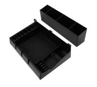 HAMPPLIES Salon Clipper Tray Organizer Sturdy Abs Plastic Hair Trimmer Holder with Sectioned Storage for Combs and Clips