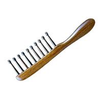 HAMPPLIES Sandalwood Wide Tooth Comb for Women and Men Ergonomic Massage Hair Comb with Scalp Acupoint Stimulator Anti-static Detangling Brush for Curly Straight Wet Dry Hair and Comfortable