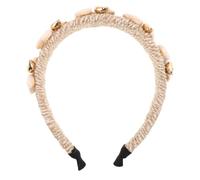 HAMPPLIES Seashell Pearl Wide Headband Lightweight Beach Hair Accessory for Women Travel Comfortable Bridal Hairband with Coastal Shell Design