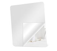 HAMPPLIES Self Adhesive Acrylic Wall Mirror Sheet Square Non Glass Shatterproof Decorative Mirror Tiles for Home Gym Dance Studio Wall Decor Easy Mounting