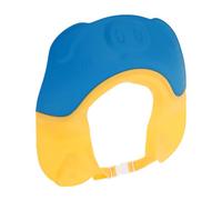 HAMPPLIES Shower Cap for Lightweight Shampoo Hat with Ear Protection Elastic Fit for All Ages Cute Yellow and Blue Pig Design Bath Visor Shield