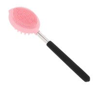 HAMPPLIES Silicone Bath Brush with Long Handle Dual Sided Body Scrubber for Exfoliating Massaging Comfortable Texture for Daily Use Back Cleaning Tool for All Body Parts